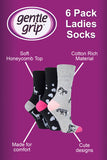 6 Pairs Ladies Non Elastic Socks 4-8