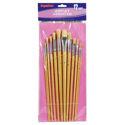 Superdrug SupaDec Wooden Paint Brush Set (Pack of 12)- Buy online at McGrocer