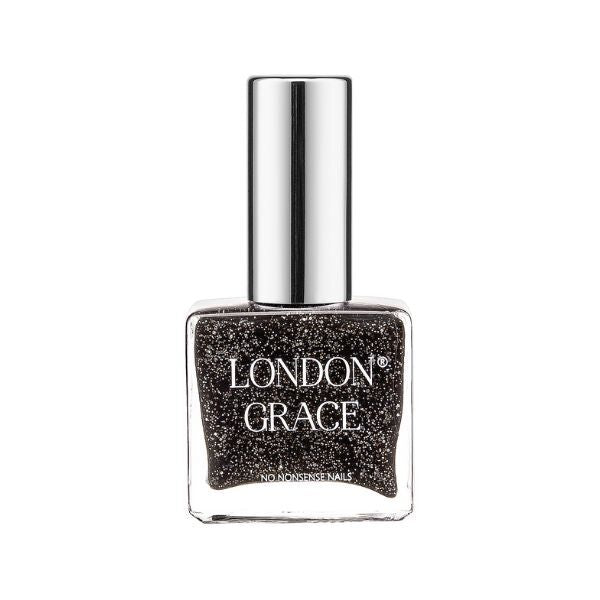 London Grace Ross Nail Polish Sparkly Black 12ml