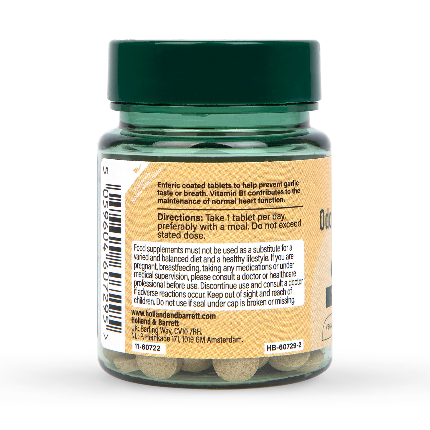 Holland Barrett Enteric Coated Odourless Garlic 1000mg 60 Tablets