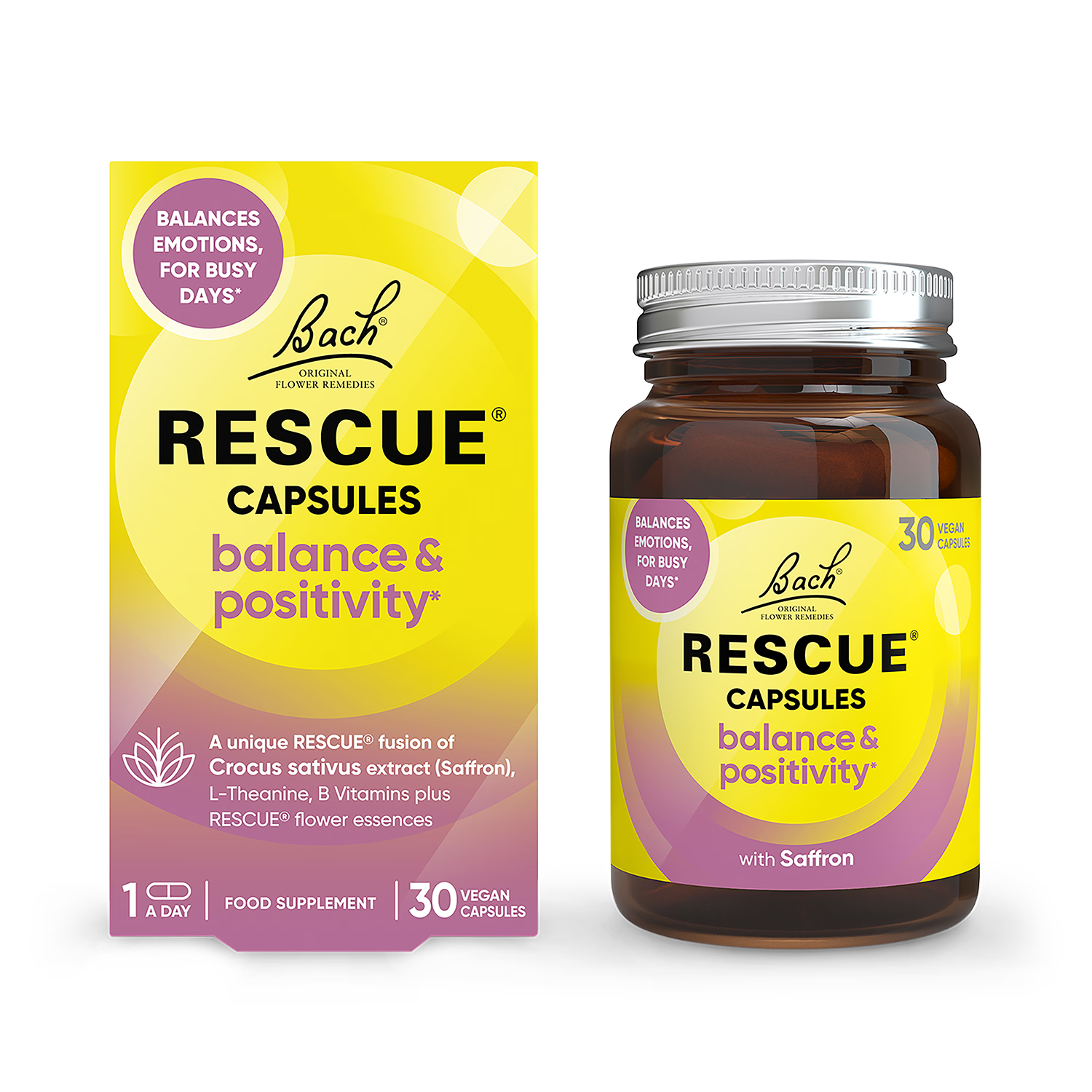 Bach RESCUE Balance Positivity 30 Vegan Capsules