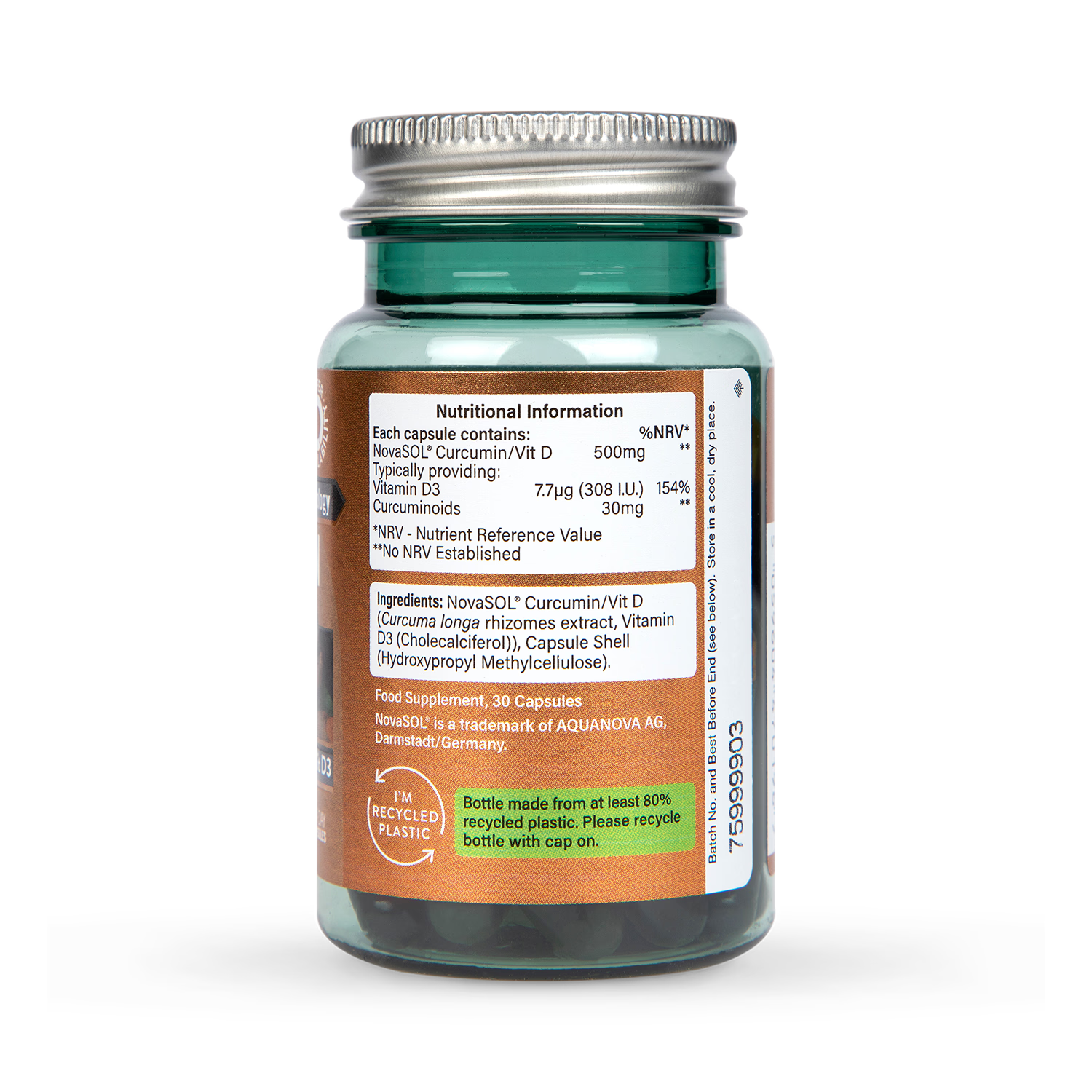 Holland Barrett Novasol Bio-available Curcumin Vit D 30 Capsules