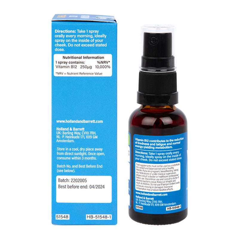 Holland Barrett B12 250ug 30ml Spray