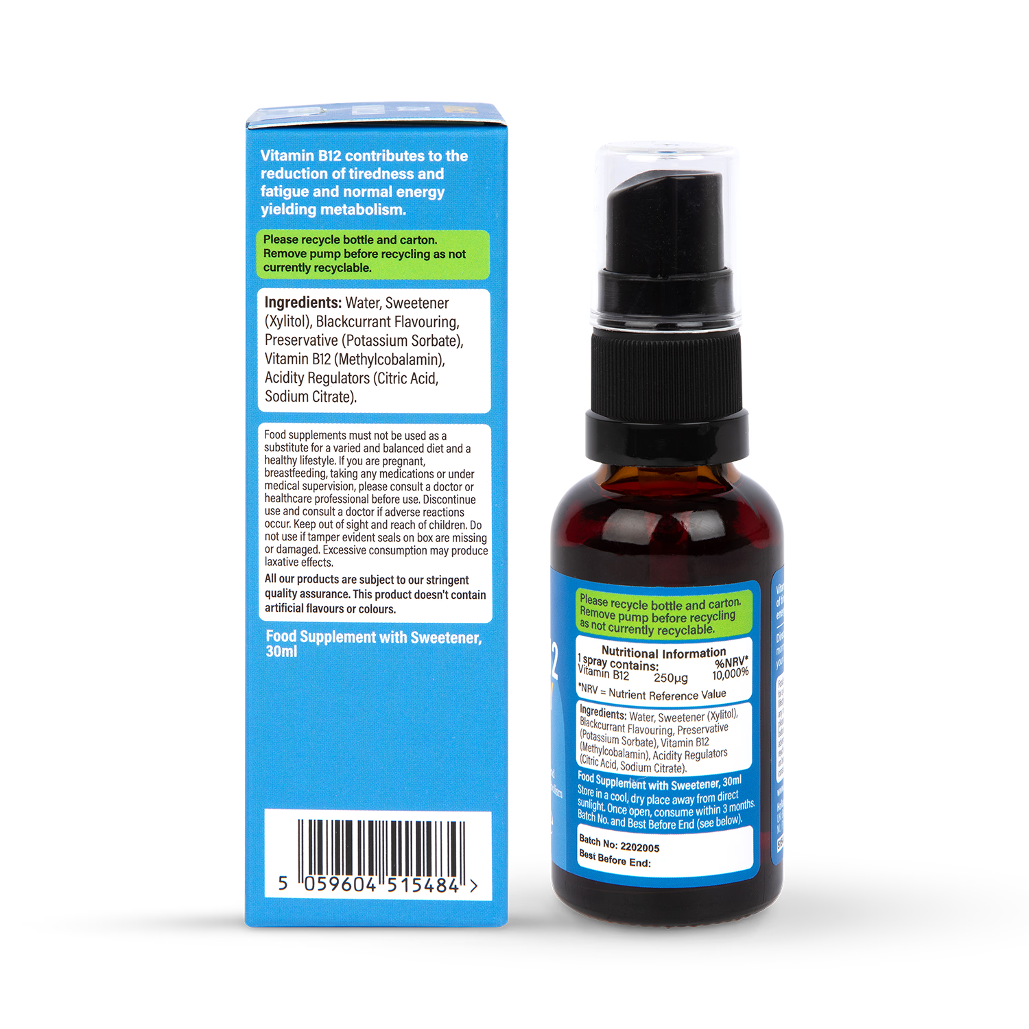 Holland Barrett B12 250ug 30ml Spray