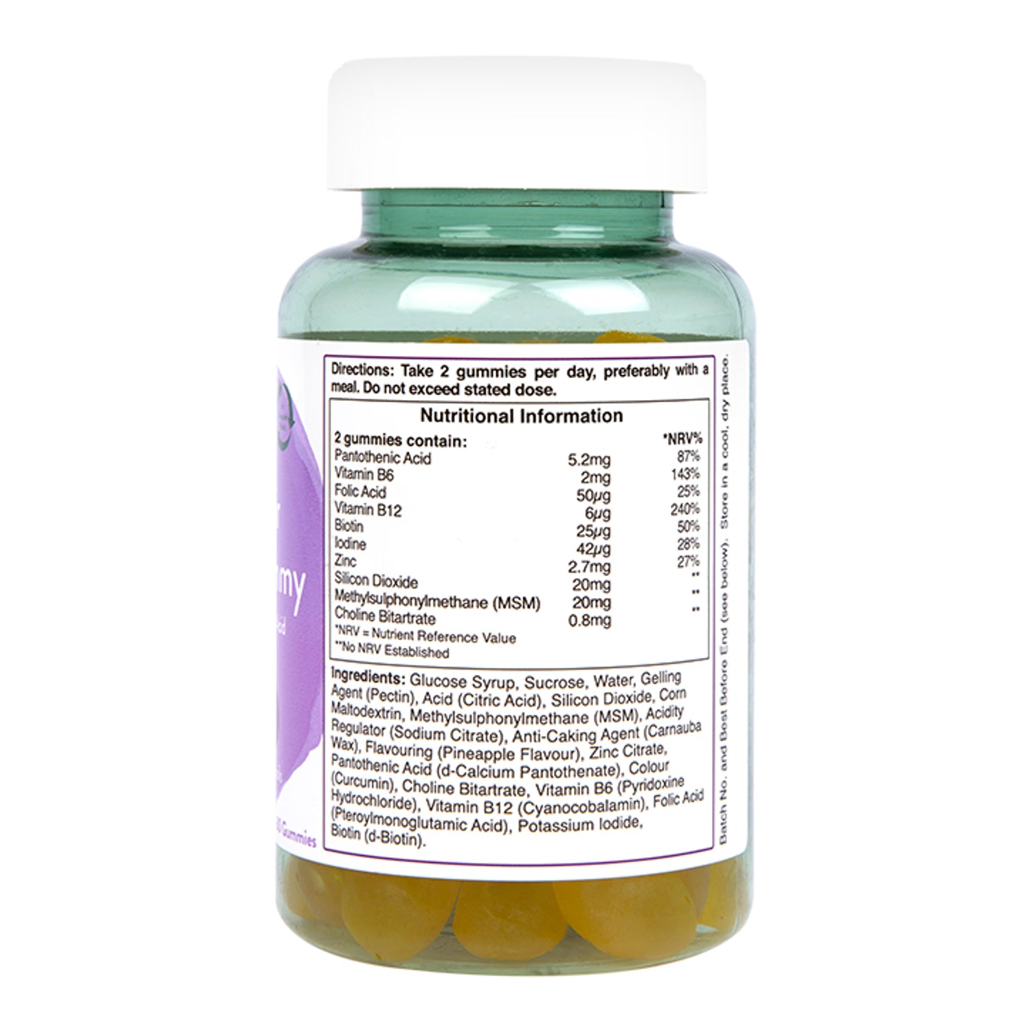 Holland Barrett Skin Hair And Nails Vegan Pineapple Flavour 60 Gummies