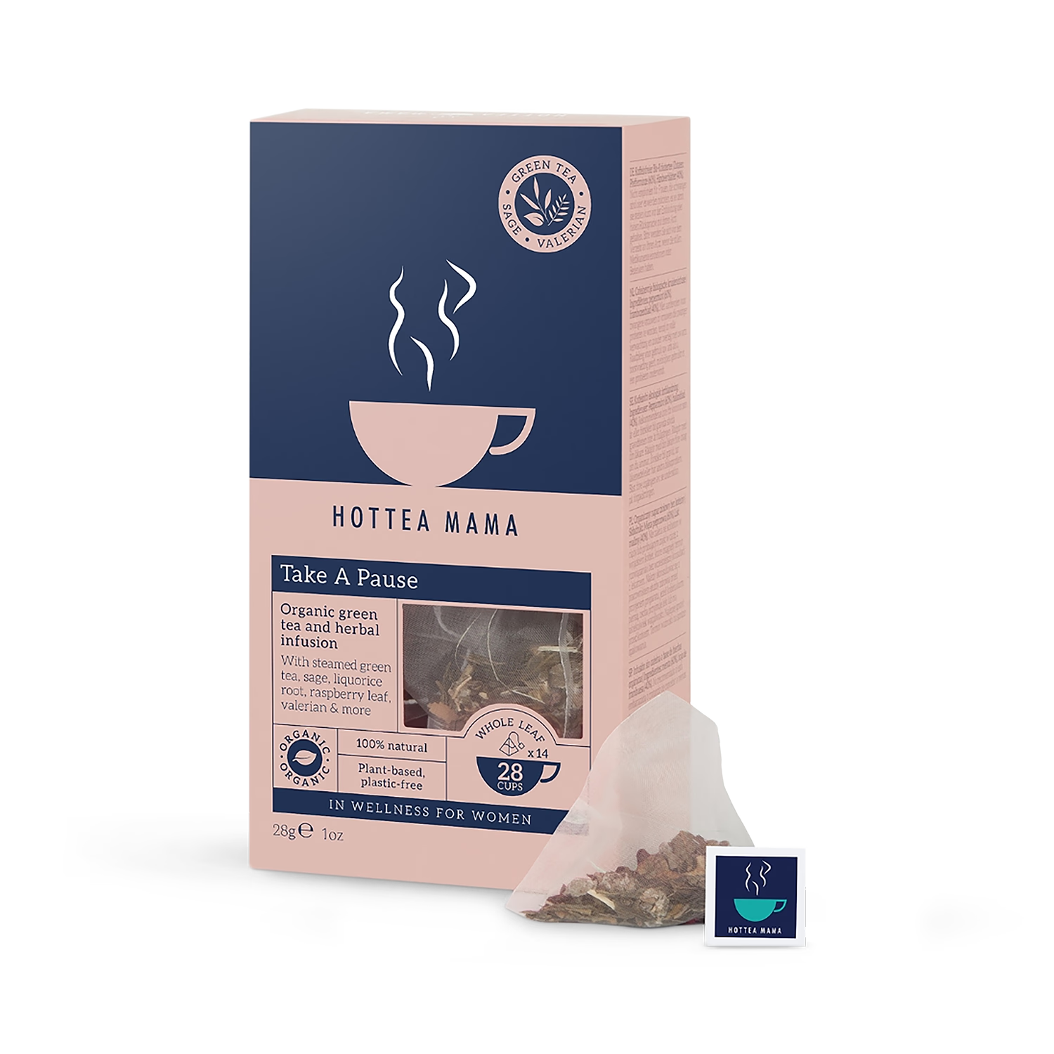 HotTea Mama Take A Pause Green Tea Raspberry Leaf Sage Liquorice Tea 14 Tea Bags