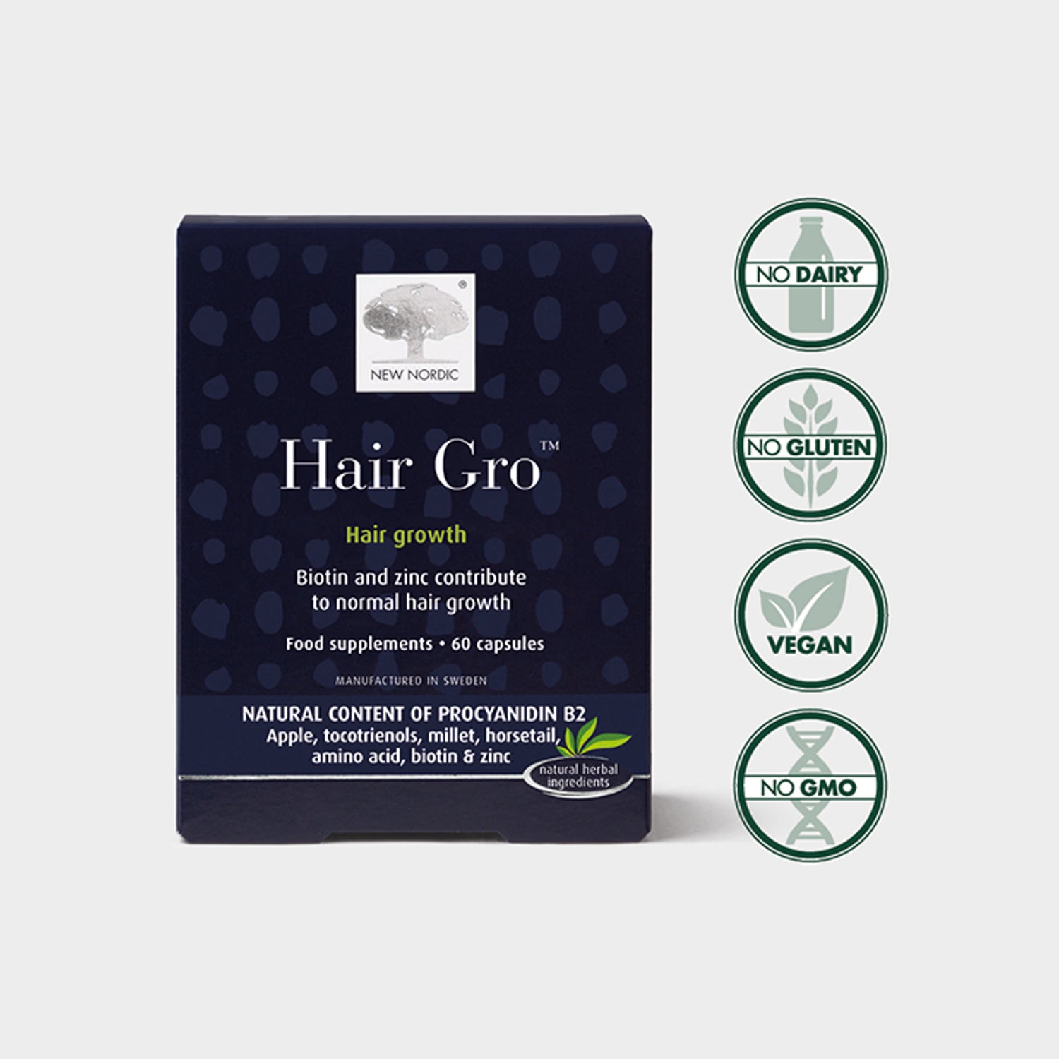 Hair Growth Support Supplement with Biotin and Zinc 60 Tablets