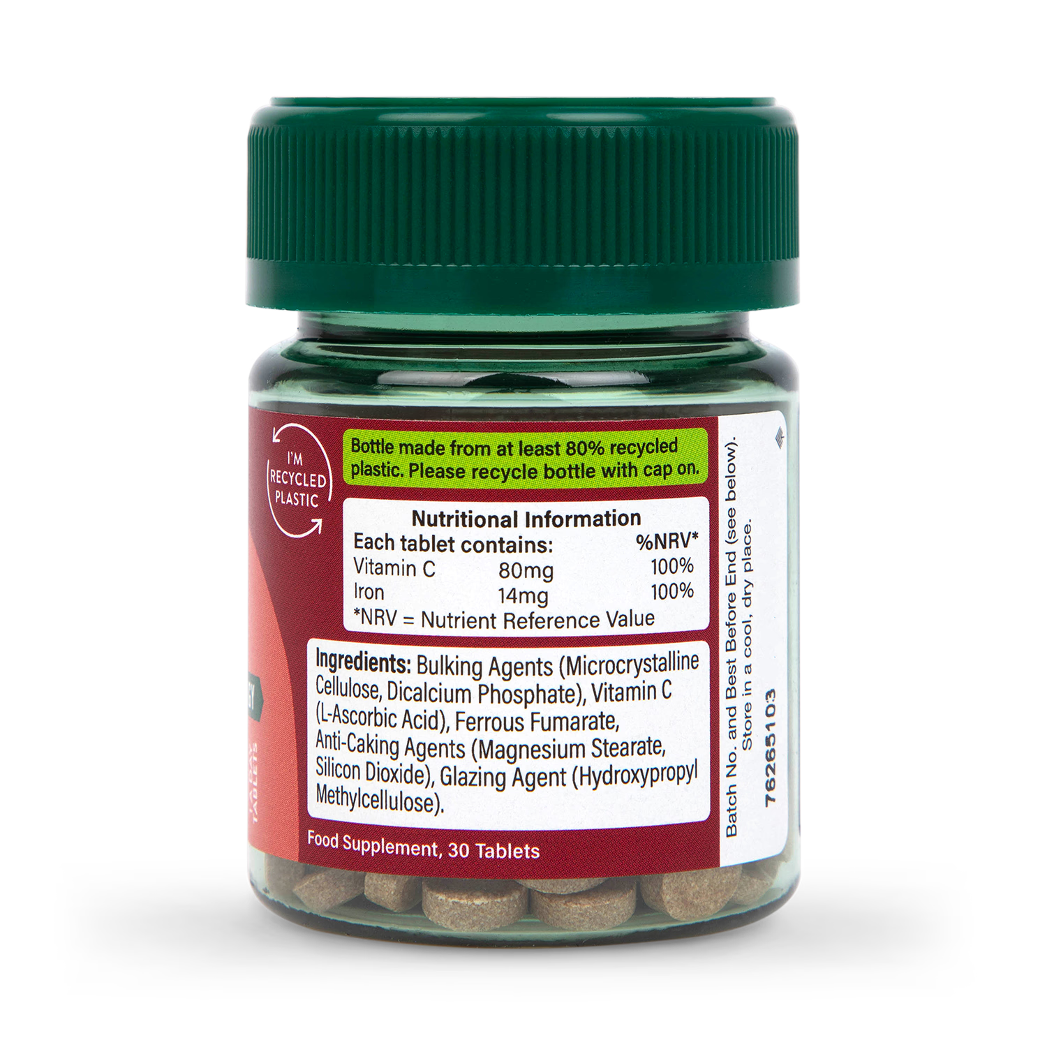 Holland Barrett Iron Vitamin C 14mg 30 Tablets