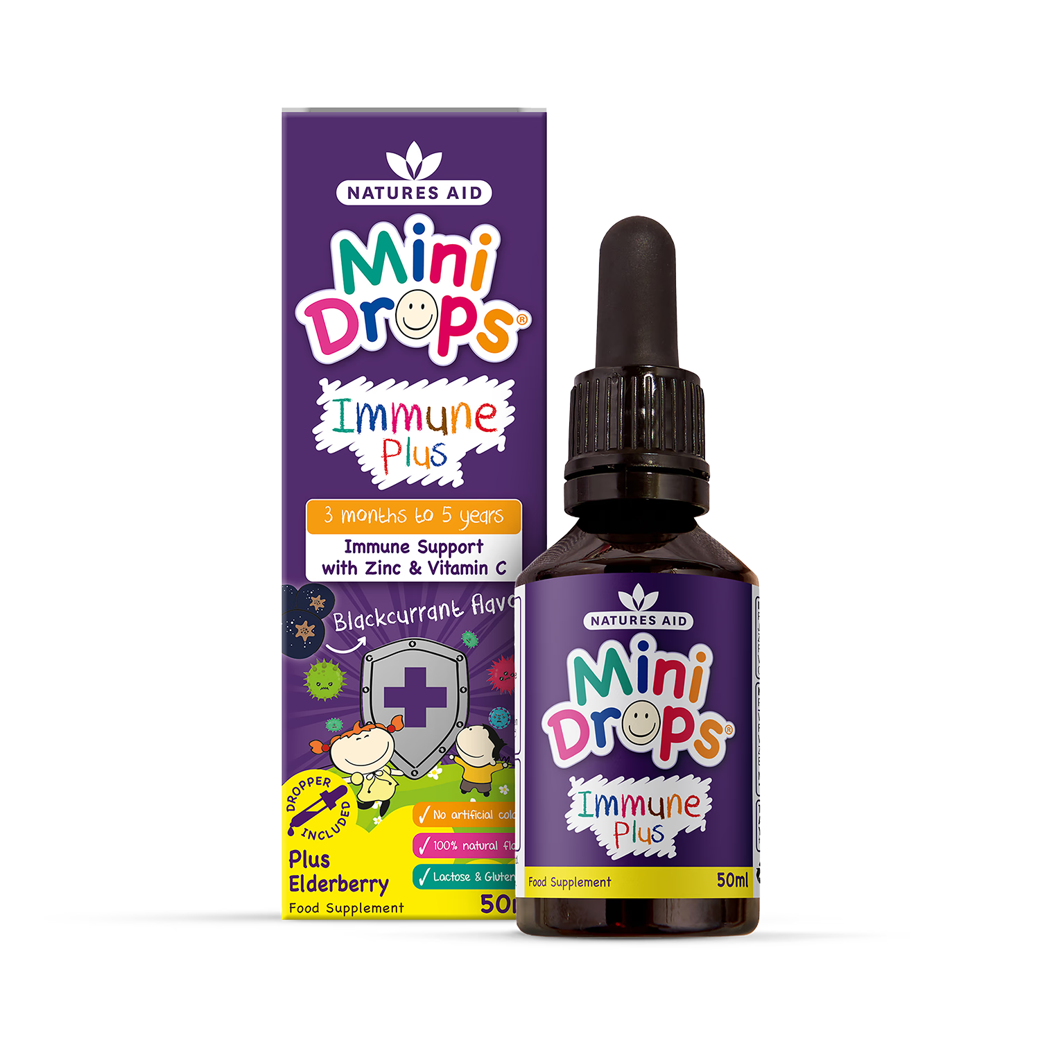 Children's Immune Support Liquid Supplement Blackcurrant Flavour 50ml