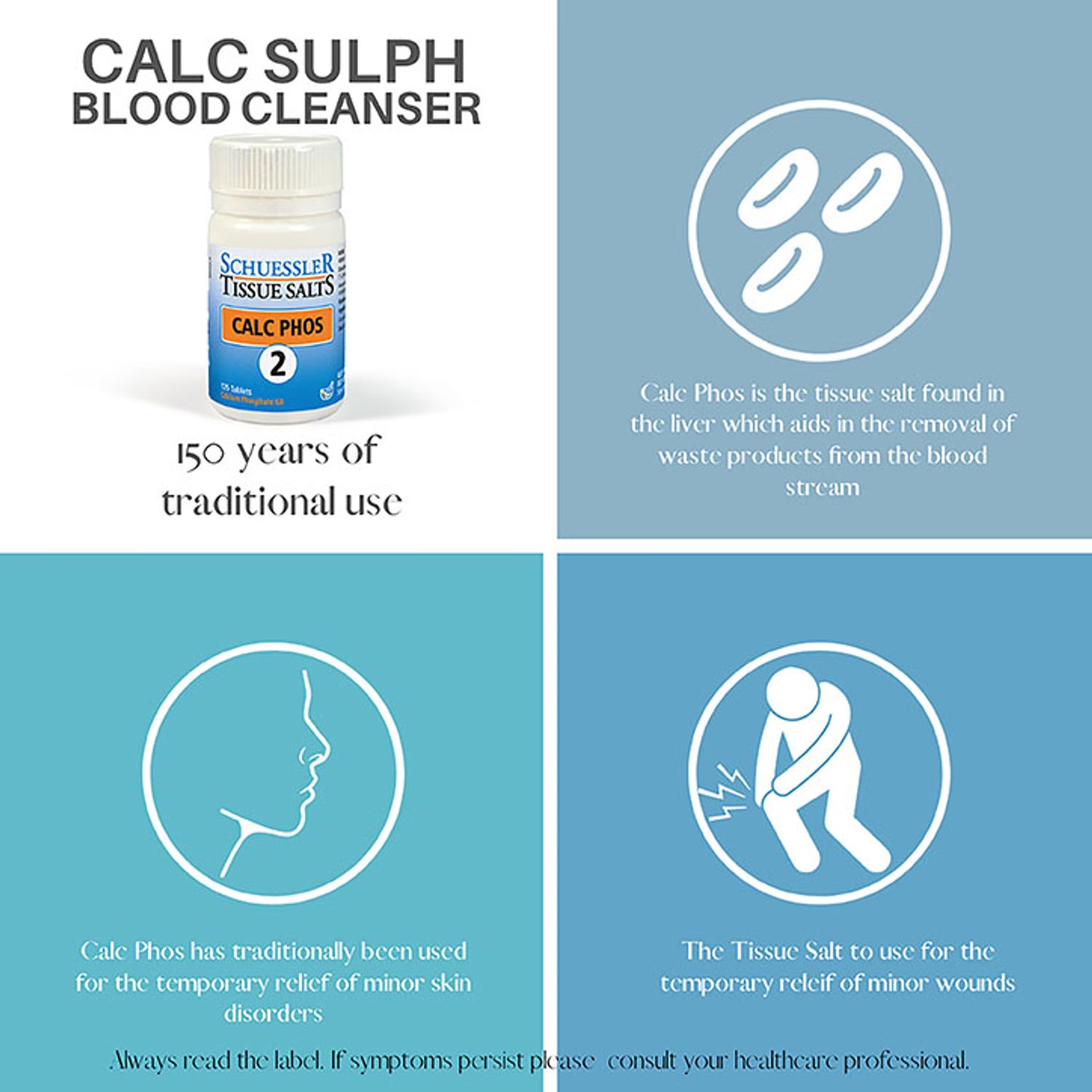 Calcium Phosphate Homeopathic Tablets for Bone and Teeth Health 125 Tablets