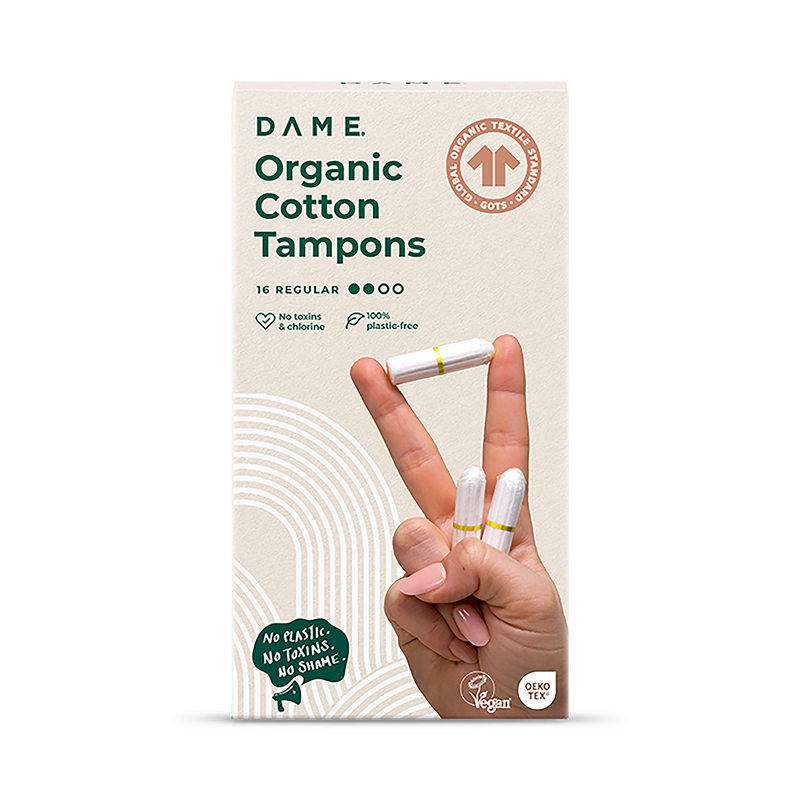 DAME Regular Cotton Tampons 16 Pack