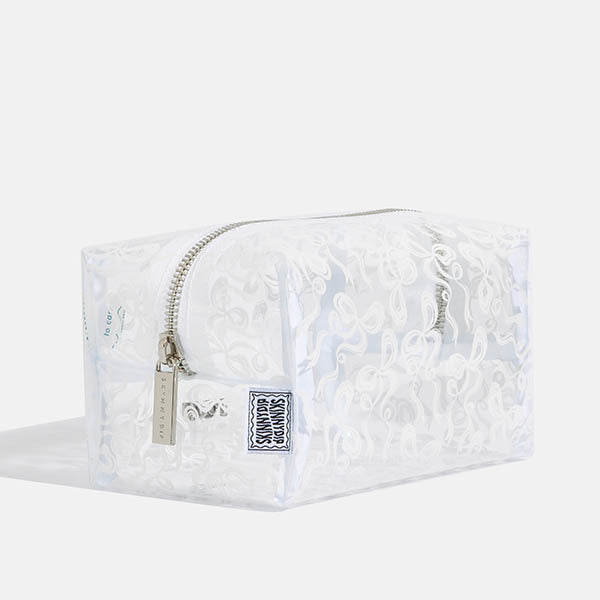 Skinnydip London White Bow Makeup Bag 100% TPU
