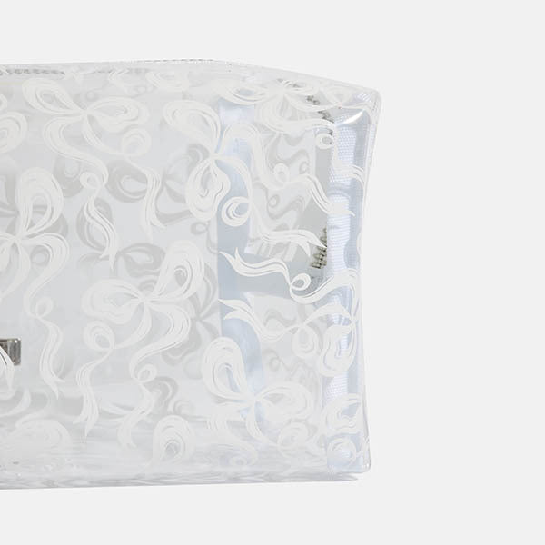 Skinnydip London White Bow Makeup Bag 100% TPU