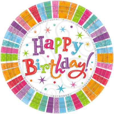 Superdrug Amscan Paper Round Happy Birthday Party Plates- Buy online at McGrocer