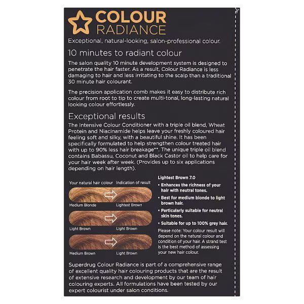 Superdrug Colour Radiance 7.0 Lightest Brown