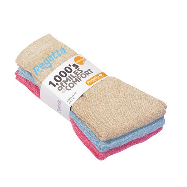 Regatta Great Outdoors Womens Marl Effect Socks (3 Pack)