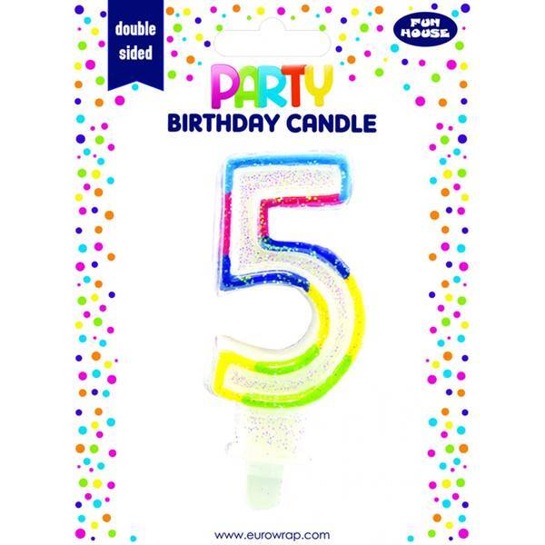 Eurowrap 5 Rainbow Birthday Candle
