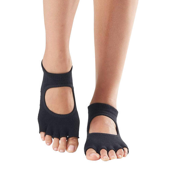 Toesox Womens Bellarina Organic Cotton Half Toe Socks (L)