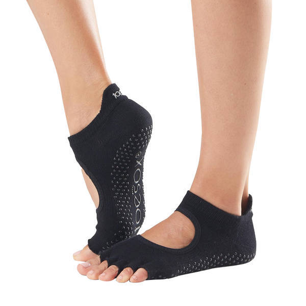 Toesox Womens Bellarina Organic Cotton Half Toe Socks (L)