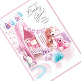Simon Elvin A Beautiful Baby Girl Birthday Card (Pack of 6)
