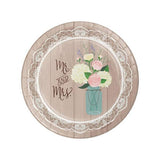 Creative Party Mr And Mrs Wedding Party Plates (Pack of 8)