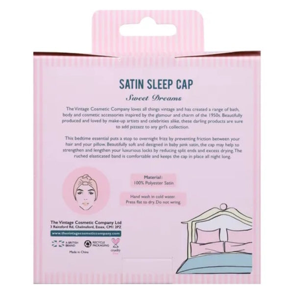 The Vintage Cosmetic Company Satin Pink Sleep Cap