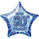 Unique Party Happy 50th Birthday Star Foil Balloon