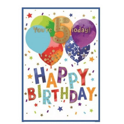 Superdrug Simon Elvin You Are 5 Today Stars Birthday Card (Pack of 6)- Buy online at McGrocer