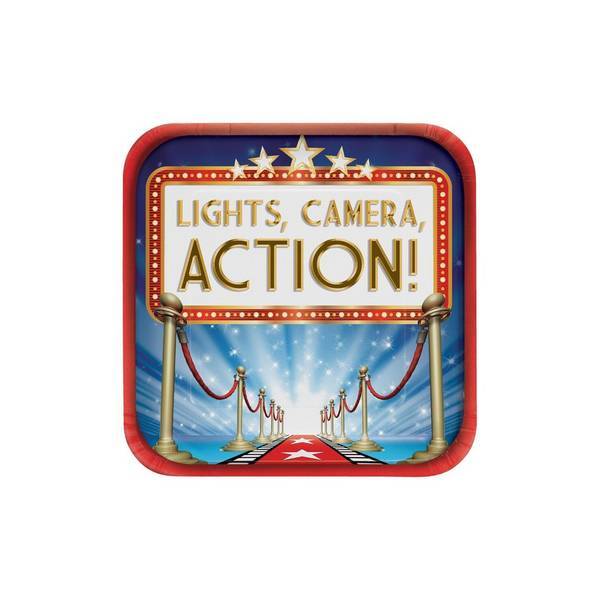 Creative Party Hollywood Light Disposable Plates (Pack of 8)
