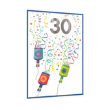 Simon Elvin Streamers 30th Birthday Card (Pack of 6)