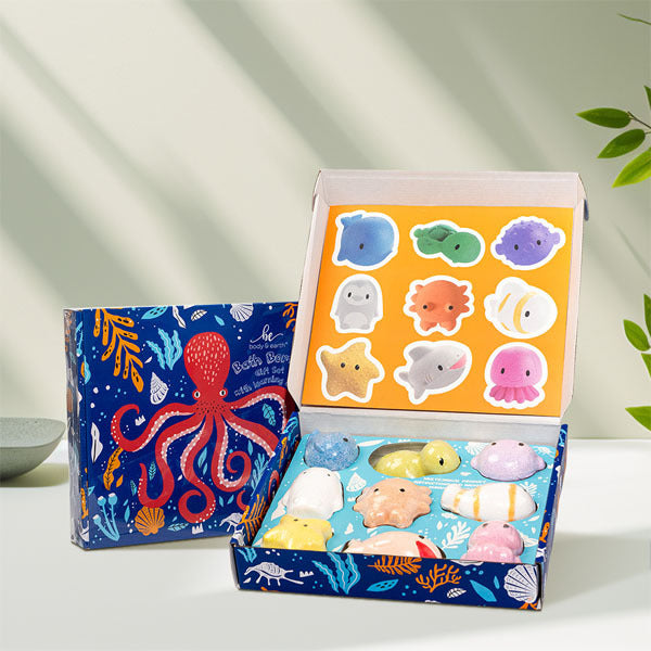 Livingandhome 9-Piece Lovely Sea Animal Bath Bomb Gift Set