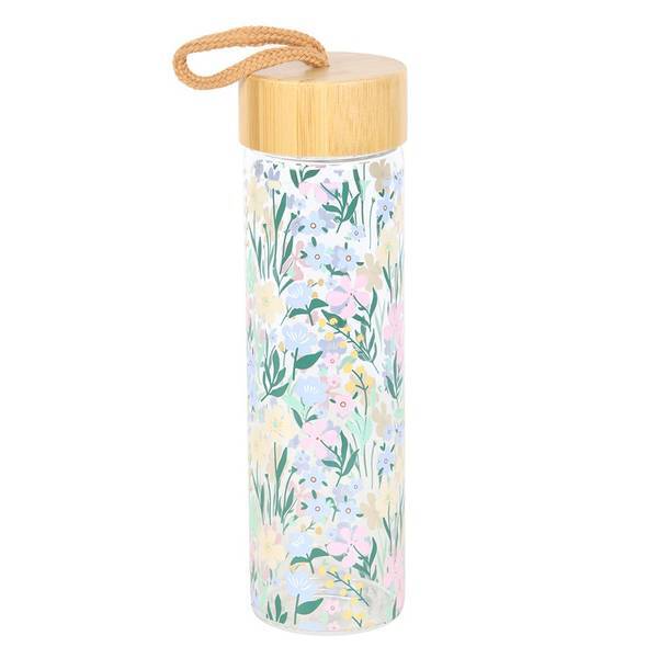 Something Different Ditsy Floral Glass Water Bottle
