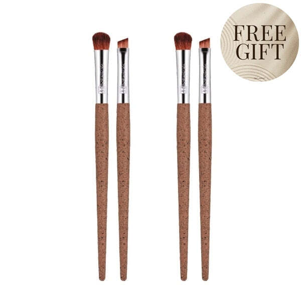 Dr Botanicals Coffee Ground Set Of 2 Eye Brushes Duo Pack