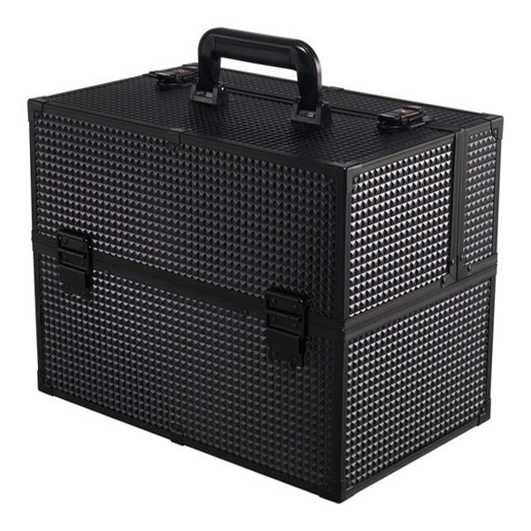 Livingandhome Professional Aluminum Cosmetic Box Black