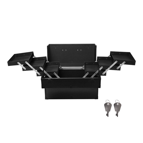 Livingandhome Professional Aluminum Cosmetic Box Black
