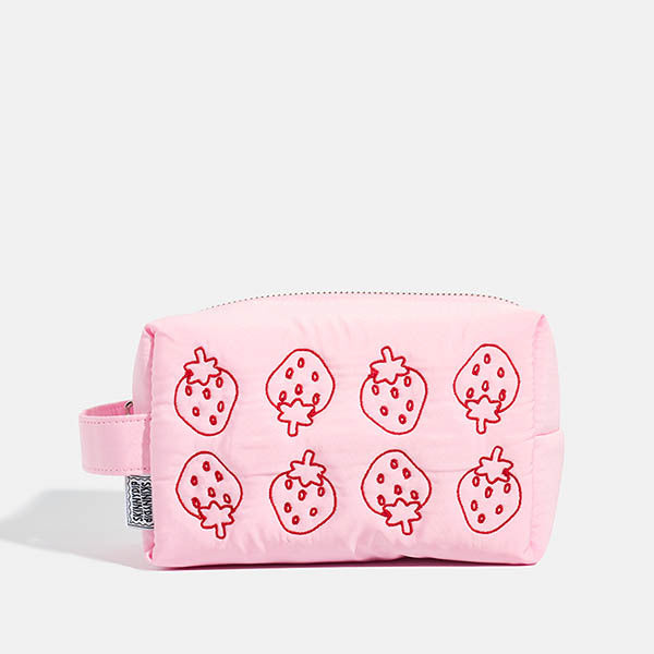 Skinnydip London Strawberry Quilted Makeup Bag 100% TPU