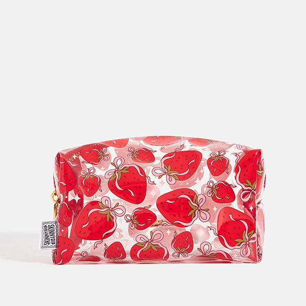 Skinnydip London Strawberry Bow Make Up Bag 100% TPU