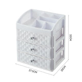 Livingandhome Plastic Makeup Organizer with 3 Drawers White