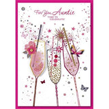 Simon Elvin For You Auntie Wine Glass Card (Pack of 6)