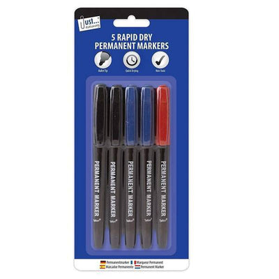 Superdrug Just Stationery Permanent Marker (Pack of 5)- Buy online at McGrocer
