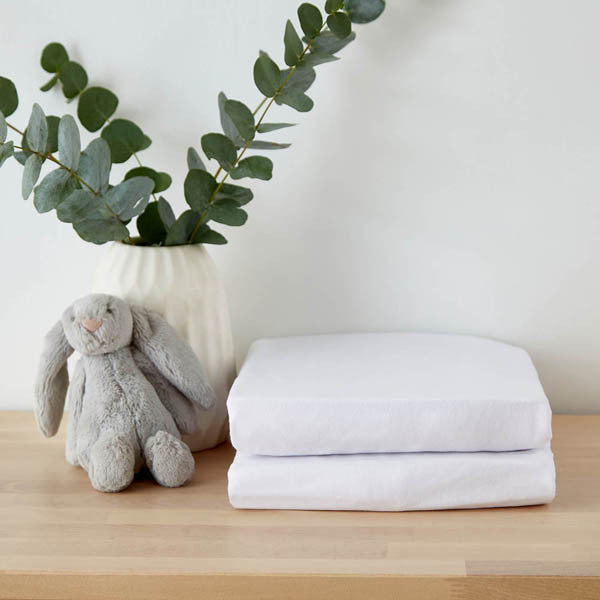 Martex Baby Twin Pack Fitted Sheet Moses White