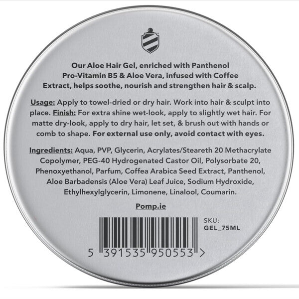 Pomp & Co Mens Firm Hold Hair Gel Lime Oil & Black Pepper 75ml