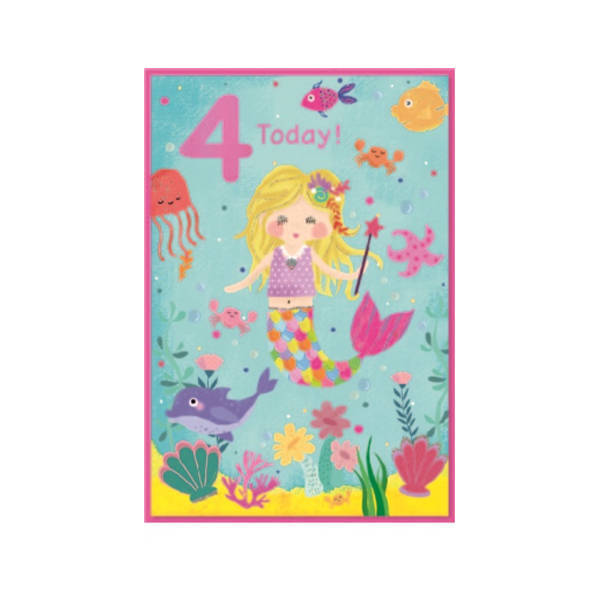 Simon Elvin Juvenile Girl 4th Birthday Card