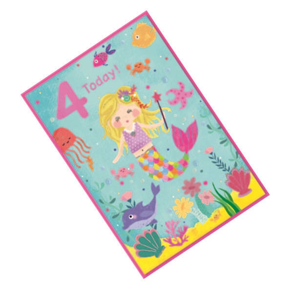 Simon Elvin Juvenile Girl 4th Birthday Card