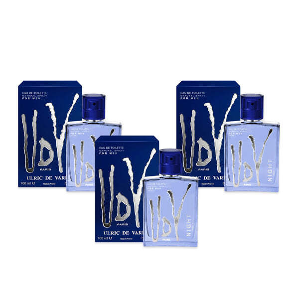 UDV Night EDT Natural Spray for Men 100ml Pack of 3
