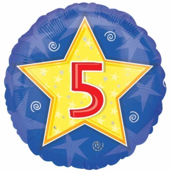 Amscan Stars & Swirls Birthday Foil Balloon (Pack of 5)