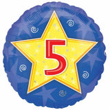 Amscan Stars & Swirls Birthday Foil Balloon (Pack of 5)