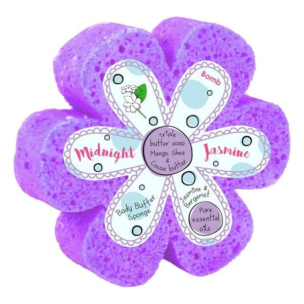 Bomb Cosmetics Body Buffer Soap Sponge - Midnight Jasmine