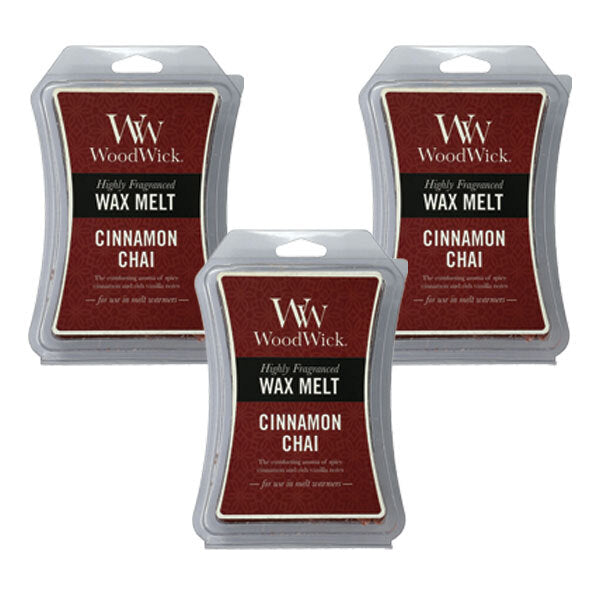 Woodwick Wax Melt Cinnamon Chai 85.0g - Pack of 3