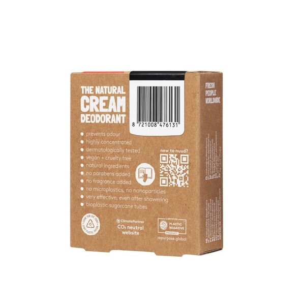 Nuud Natural, Vegan Deodorant - Starter Black-New Cream - 1x 15ml
